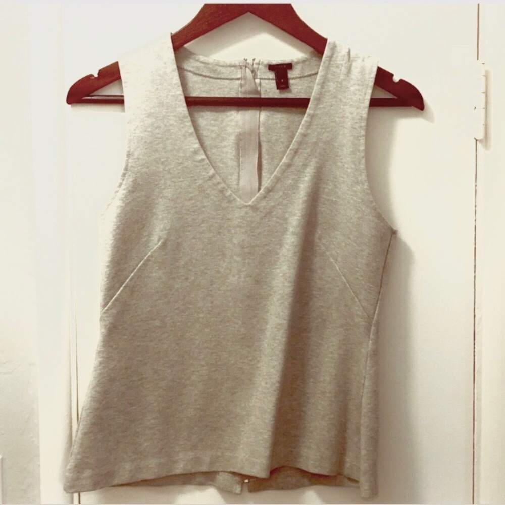 J Crew grey tank top vest with full back zipper